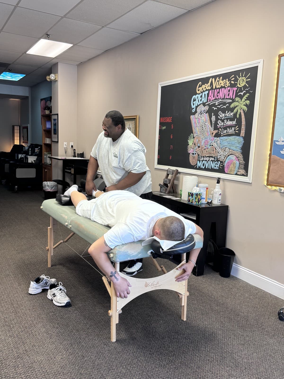 Hands-on chiropractic treatment at Back in Action